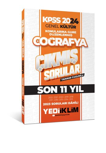 Yediiklim Yayınları 2024 KPSS Genel Kültür Lisans Coğrafya Konularına 