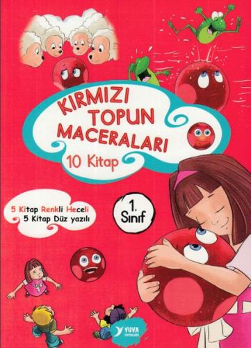 Kırmızı Topun Maceraları 1. Sınıf Renkli Heceli Düz Yazı 10 Kitap